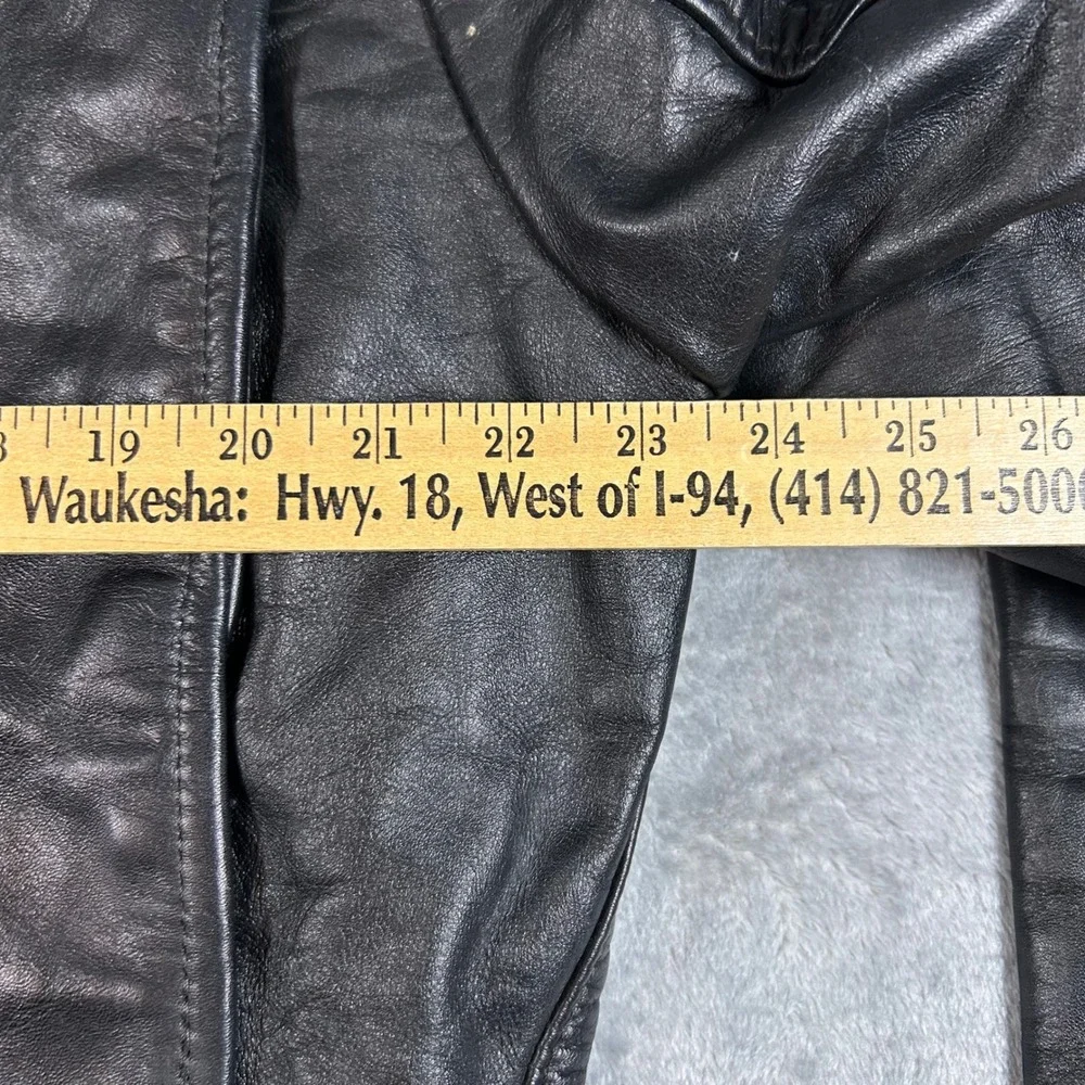Vintage AMF Harley Davidson Cafe Racer Leather Motorcycle Jacket Black Mens L/XL